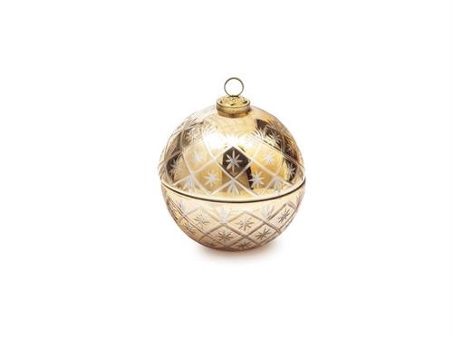 SFERA VETRO LUSTER C/CANDELA PROFUMATA CM13X13 ORO