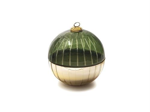 SFERA VETRO BICOLOR C/CANDELA PROFUMATA CM15X15 VERDE/ORO