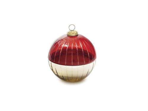 SFERA VETRO BICOLOR C/CANDELA PROFUMATA CM13X13 ROSSO/ORO