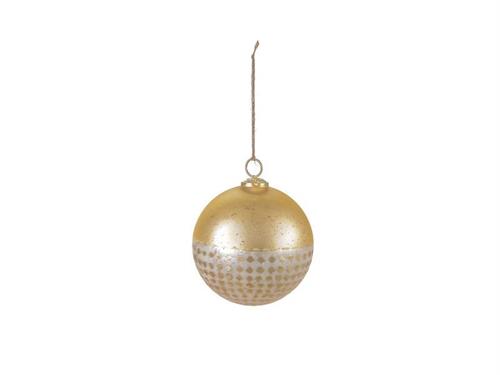 DECORAZIONE SFERA VETRO MERCURY D15 ORO/BIANCO