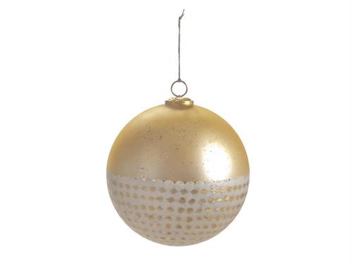 DECORAZIONE SFERA VETRO MERCURY D25 ORO/BIANCO
