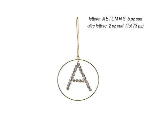 DECORAZIONE LETTERA ALFABETO DIAMOND CM11X11 ORO/SILVER