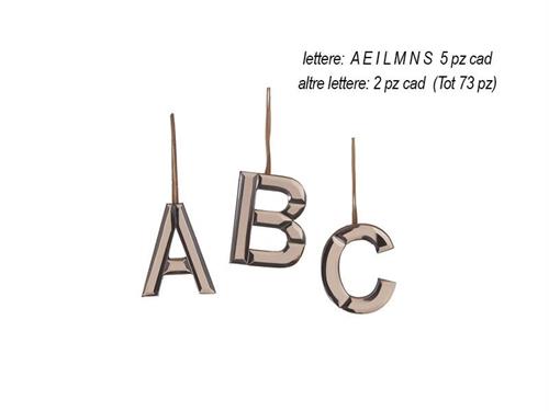 DECORAZIONE LETTERA ALFABETO MIRROR CM11X11 ROSA ANTICO