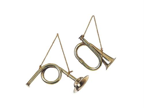 DECORAZIONE TROMBETTA METAL CM14X6-10X6 ASS ORO