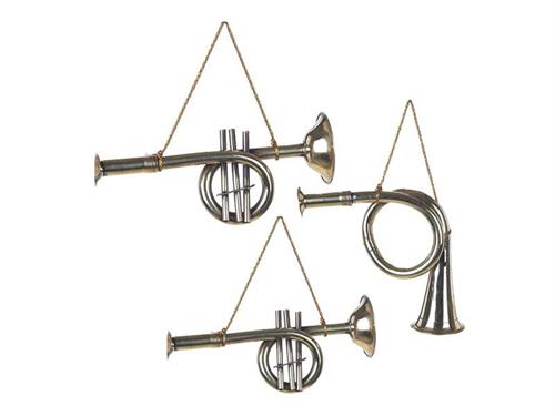 DECORAZIONE TROMBETTA METAL CM15X6-18X7-16X8 ASS ORO