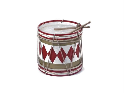 TAMBURO DECORATIVO CM38x38x35 ROSSO/ORO/BIANCO
