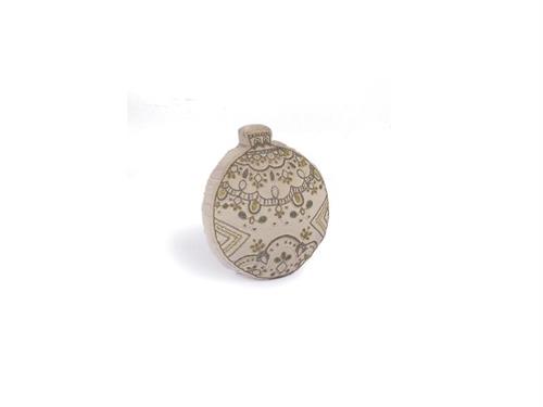 CUSCINO SFERA NATALIZIA C/PERLINE CM35X35 BEIGE/ORO