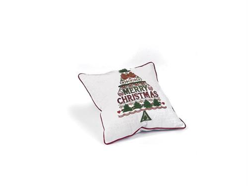 CUSCINO MERRY CHRISTMAS CM45X45 BIANCO/ROSSO/VERDE