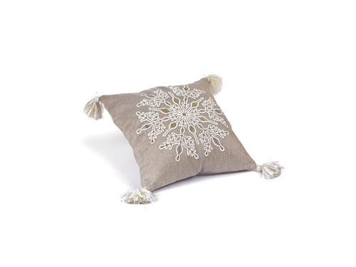 CUSCINO SNOWFLAKE C/NAPPE CM45X45 CREMA/ORO
