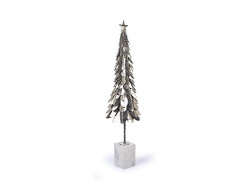 ALBERO METAL C/BASE MARMO H143 ORO/BIANCO