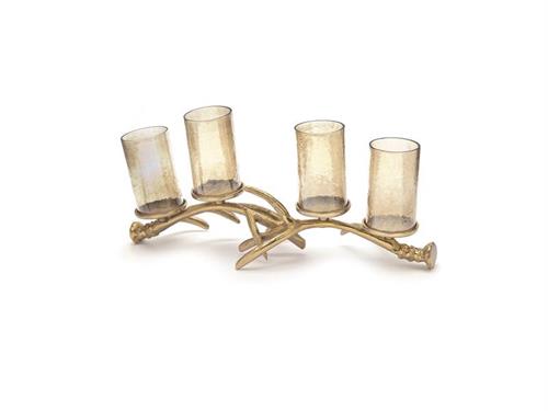 CANDELIERE X4 ALLUMINIO RAMO CM58X17X14 ORO