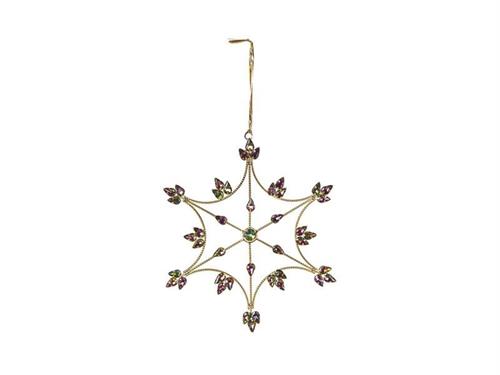 DECORAZIONE SNOWFLAKE RAINBOW CM21X21 ORO/MULTI