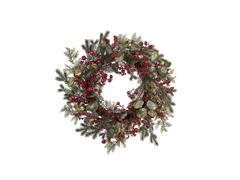 CORONA PINO BACCHE EUCALIPTUS D65 VERDE/ORO/ROSSO