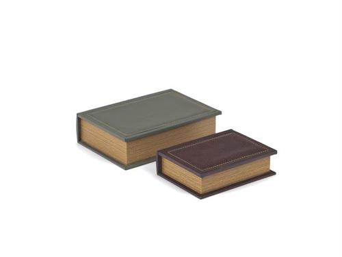 SET 2PZ LIBRI CONTENITORI ATLANTA CM 30x22x8 23x17x6 ASS MARRONE-SAL
