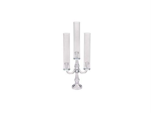 CANDELIERE VETRO X3 NOBLESSE C/PARAFIAMMA H60 TRASPARENTE