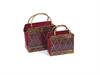 SET 2PZ BORSE LATTA CM34X14X36-28X11X29 ROSSO/ORO