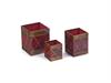 SET 3PZ CASPO' QUADRATI LATTA CM20X20X24-16X16X21-12X12X15 ROSSO/ORO