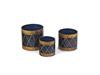SET 3PZ CASPO' TONDI LATTA CM29X29-26X24-21X20 BLU/ORO