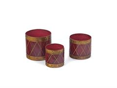 SET 3PZ CASPO' TONDI LATTA CM29X29-26X24-21X20 ROSSO/ORO