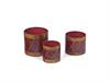 SET 3PZ CASPO' TONDI LATTA CM29X29-26X24-21X20 ROSSO/ORO