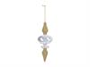 PENDENTE VETRO C/APPLICAZIONI JEWEL CM7X7X20 TRASPARENTE-ORO
