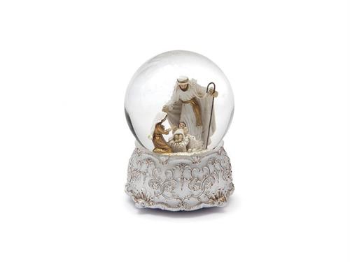 SNOWBALL RESINA NATIVITY C/CARILLON CM13X17 BIANCO