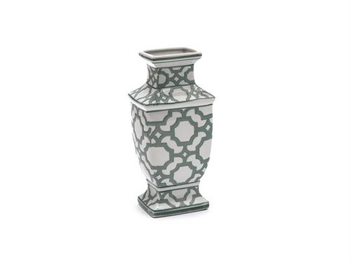 VASO CERAMICA FAYUAN CM17X15X37 BIANCO-VERDE