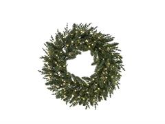 CORONA ABETE GRAN SASSO D90 C/100 LUCI (8 FUN.+TELEC.) VERDE