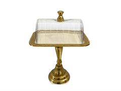 ALZATA ALLUMINIO CLASS C/CLOCHE RECTANGLE CM30X20X36 ORO
