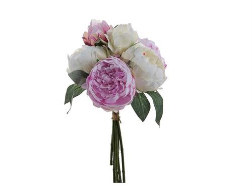 BUNDLE PEONIE LINDA X7 CM38 BIANCO/ROSA