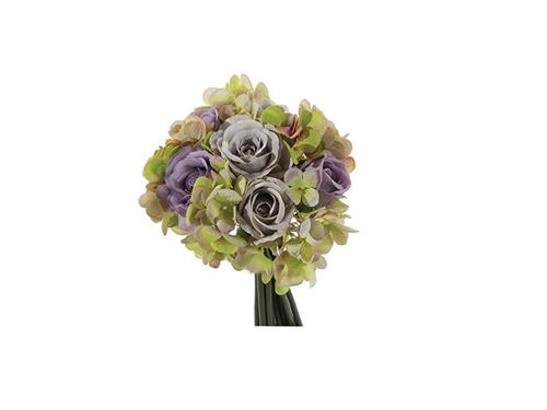 BUNDLE ROSE E ORTENSIE X11 CM20 LILLA/VERDE