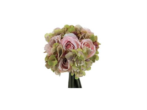 BUNDLE ROSE E ORTENSIE X11 CM20 ROSA/VERDE