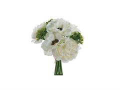 BUNDLE ANEMONI E ROSE X9 CM26 BIANCO