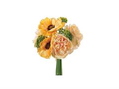 BUNDLE ANEMONI E ROSE X9 CM26 SALMONE